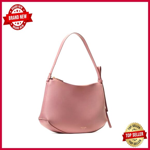 Pebbled Leather Shoulder Bag with Zip Closure Fits Phone & Wallet - Picture 2 of 7